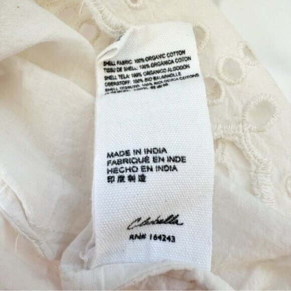 Cleobella Taryn Eyelet Ruffled Tiered Ivory Smocked Cotton Midi Dress Size XS - Picture 12 of 12